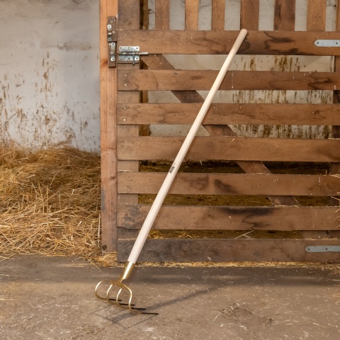 Furcă pentru bălegar cu 4 coarne, curbat în 90 de grade, 22,5 × 20 cm