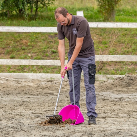 Lopată Mistboy cu greblă, roz, 75 cm