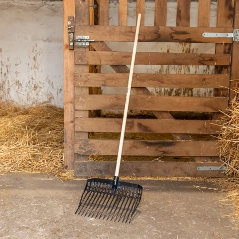 Furcă pentru gunoi de grajd, EcoFork, negru, 40 × 33 cm
