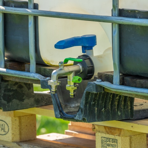 Robinet pentru container IBC, 3/4", cu 2 ieșiri