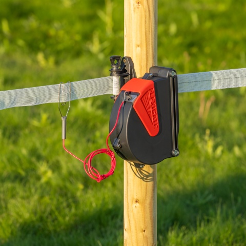 Set poartă cu bandă 40 mm pentru gard electric, Ako Flexigate, 7,5 m