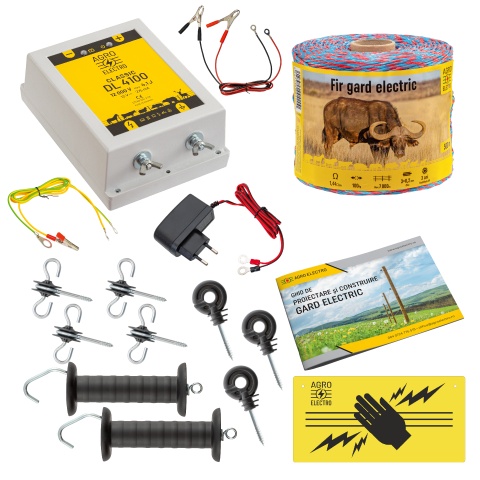 Pachet de bază gard electric 500 m, 4,1 Joule, 230 V, pentru animale domestice<br/>582.83 Lei<br><small>bd-41-500-a</small>