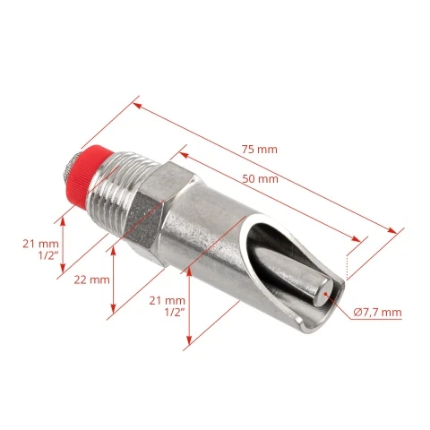 Suzetă cu filet 1/2", pentru porci, cu niplu 1/2"