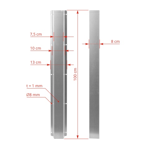 Tablă de protecție pentru țevi de adăpare, 100 cm