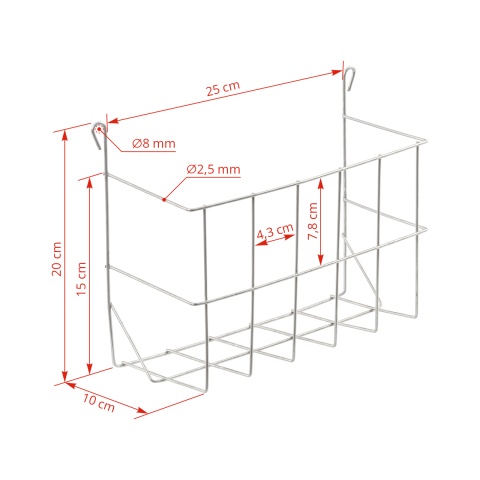 Iesle metalică pentru iepuri, 25 × 10 × 15 cm