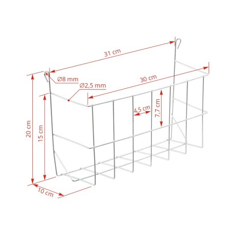 Iesle metalică pentru iepuri, 30 × 10 × 15 cm