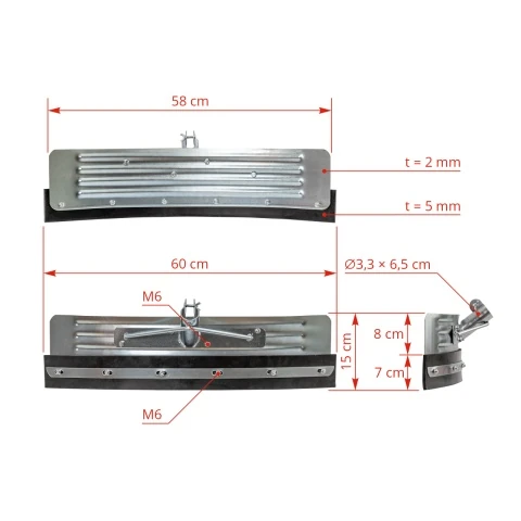 Racletă curbată pentru curățarea bălegarului, zincată, 58 cm :: 58 cm
