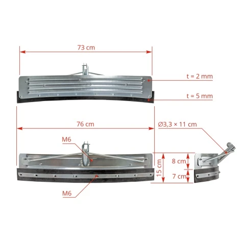 Racletă curbată pentru curățarea bălegarului, zincată, 73 cm :: 73 cm