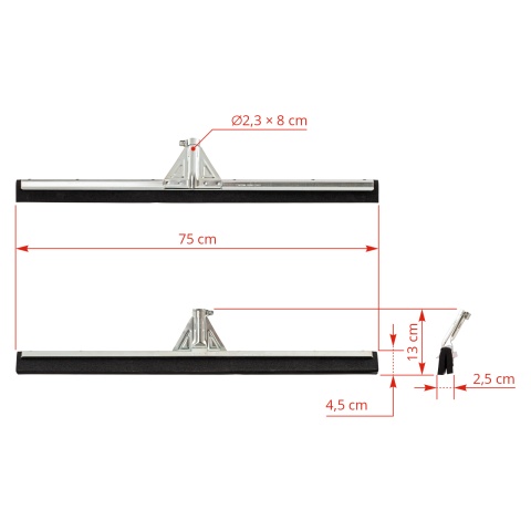 Ștergător de apă din metal galvanizat, 75 cm