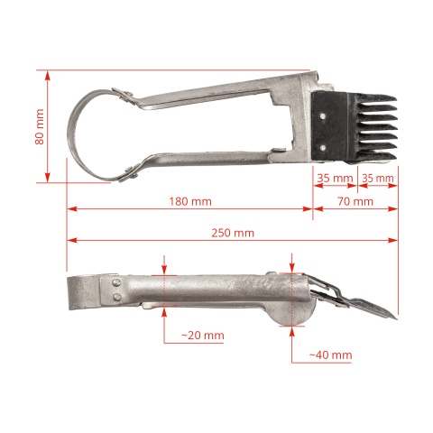 Foarfecă de tuns oi, cu dinți rari, pentru tuns ocazional, 25 cm