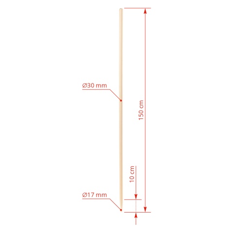 Coadă pentru unelte, Ø30 mm × 150 cm
