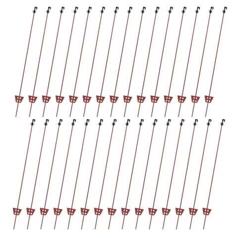 Stâlp din oțel, pentru gard electric, Ø8 mm × 107 cm, 30 buc.