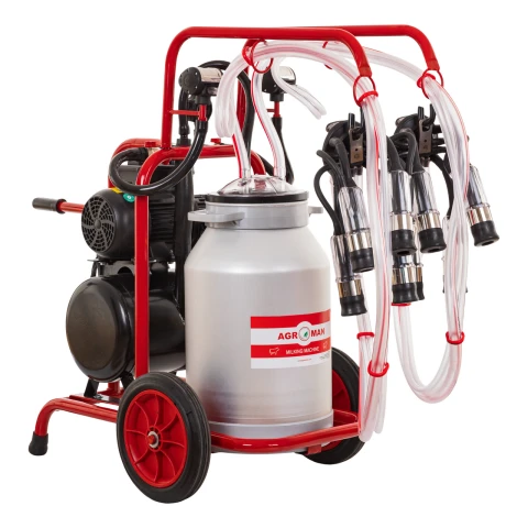 Aparat de muls vaci, pompă uscată, 2 posturi, 1 bidon aluminiu de 40 litri