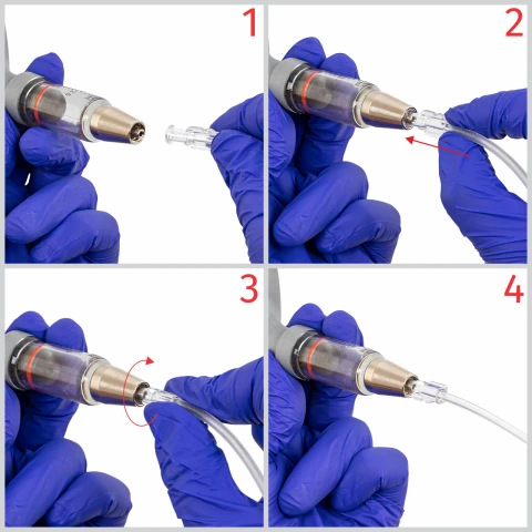 Furtun de injecție HSW, Luer Lock–Luer Lock, 75 cm