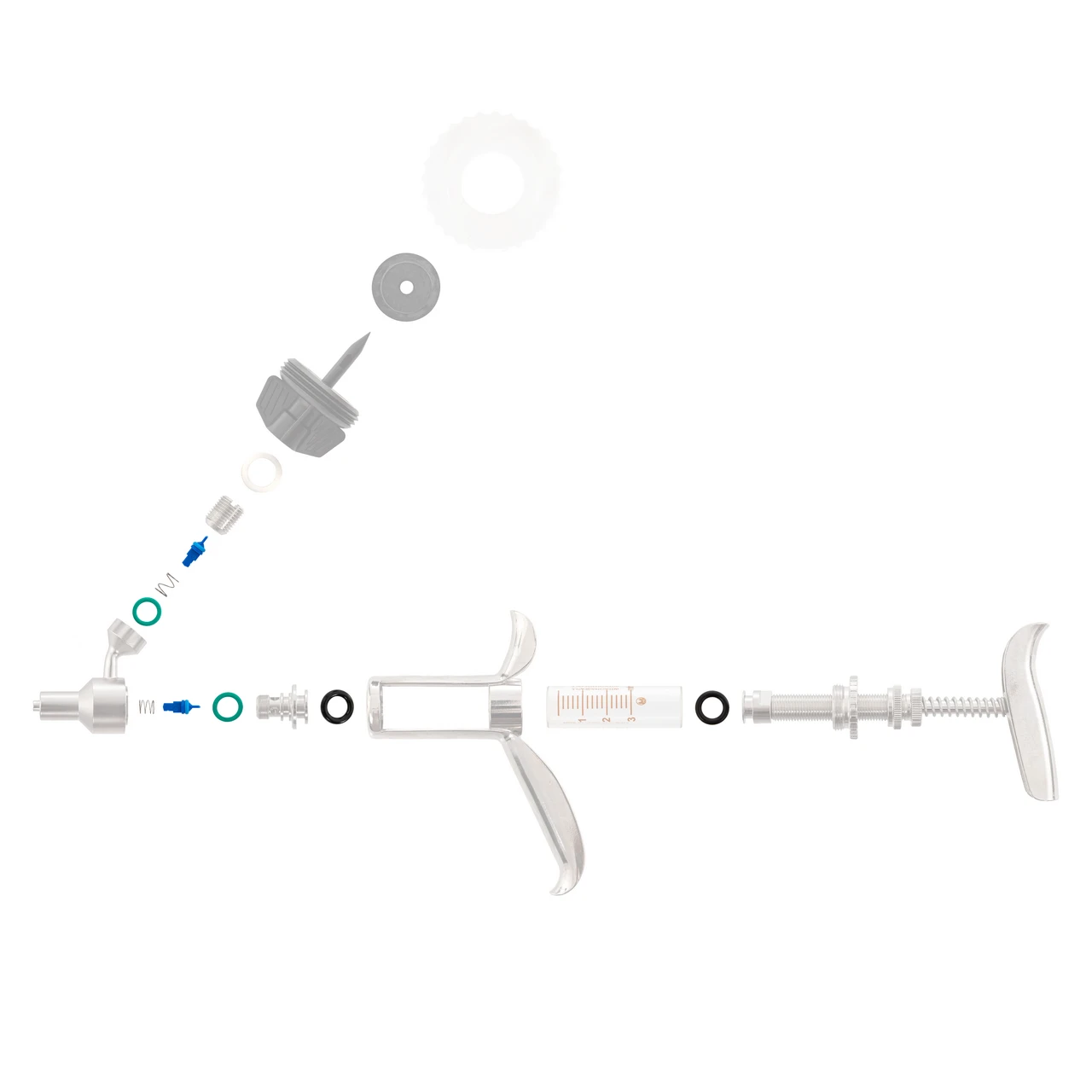 Set de garnitură, arc și ventil pentru seringa automată HSW Ferro-Matic 0,1–3 ml