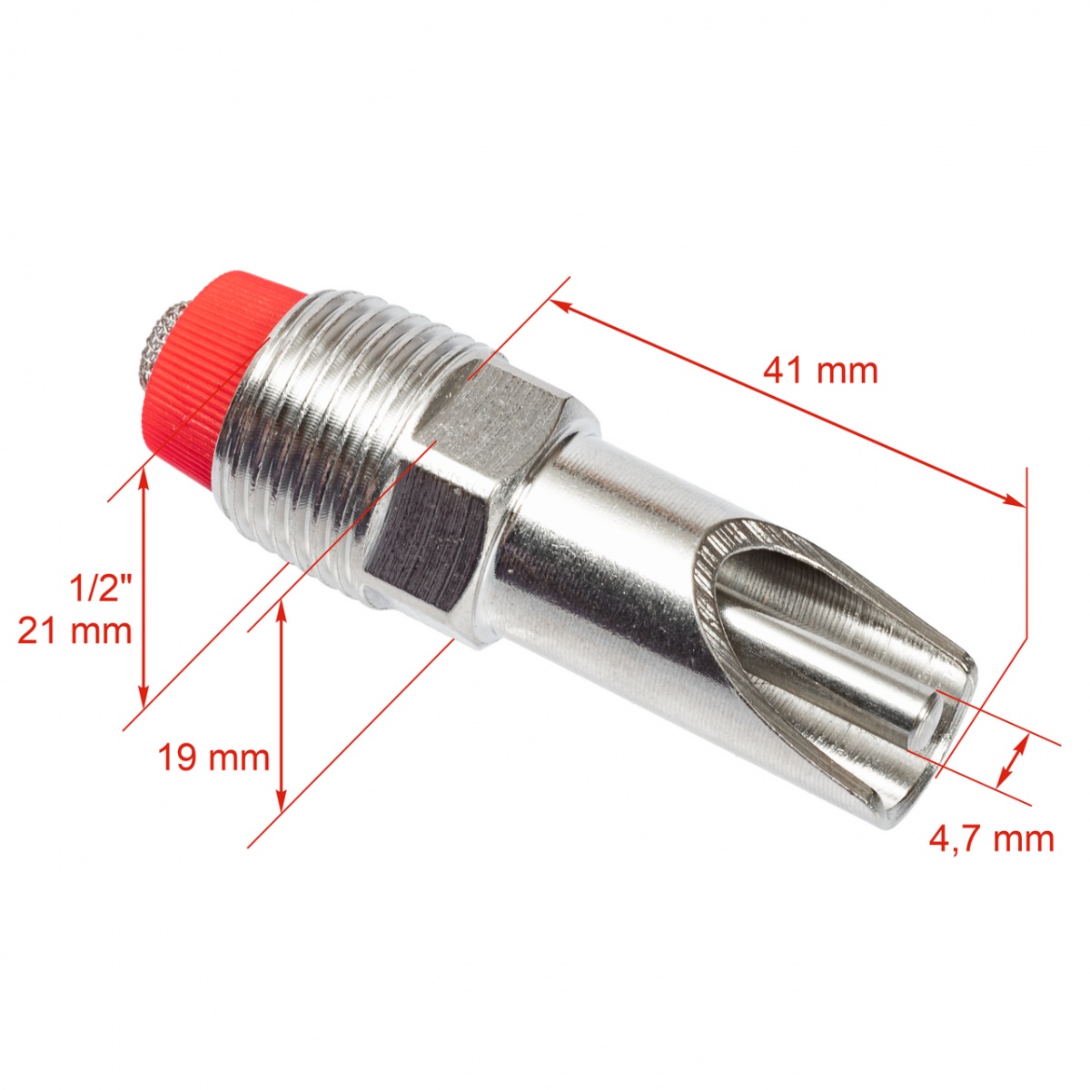 Suzetă cu filet 1/2", pentru purcei, cu niplu 3/8"