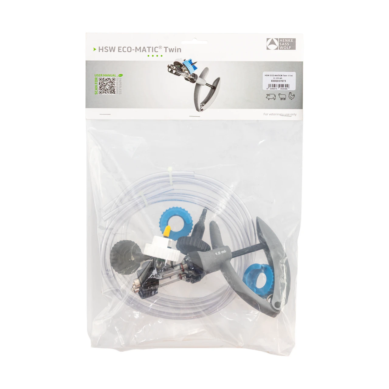 Seringă automată HSW ECO-Matic Twin cu atașament de furtun, Luer Lock, 1-1 ml