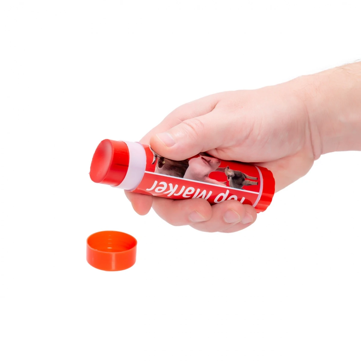 Creion roșu pentru marcarea animalelor pe termen scurt, TopMarker, 60 ml :: Roșu