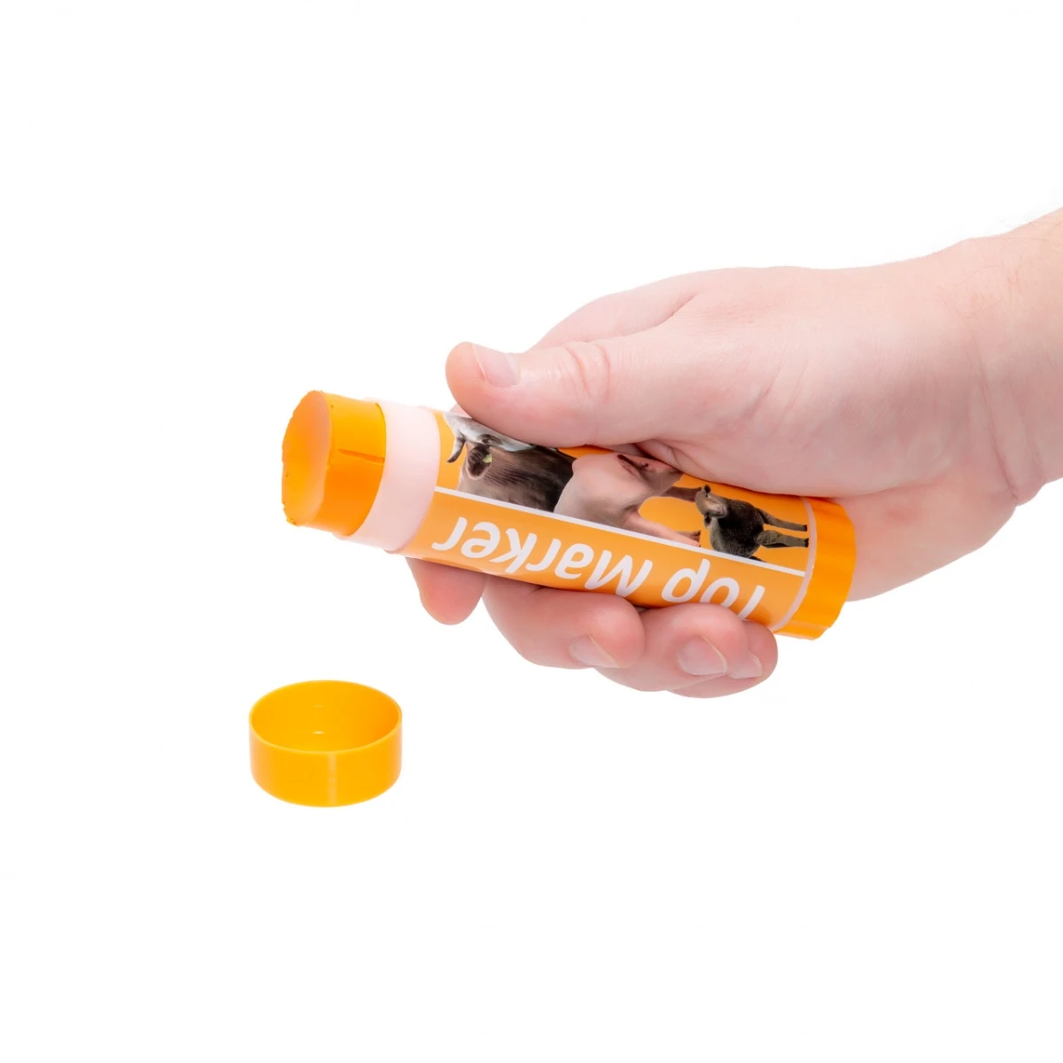 Creion portocaliu pentru marcarea animalelor pe termen scurt, TopMarker, 60 ml :: Portocaliu