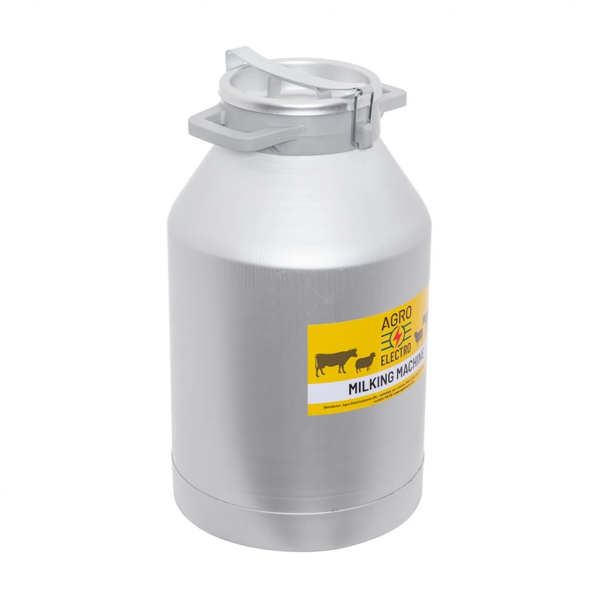 Bidon aluminiu pentru transport lapte, cu capac tip clips, 40 litri :: 40 litri