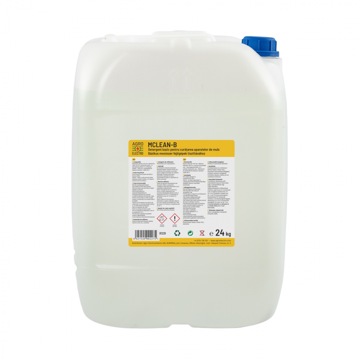 Detergent bazic pentru curățarea aparatelor de muls, MCLEAN-B, 24 kg
