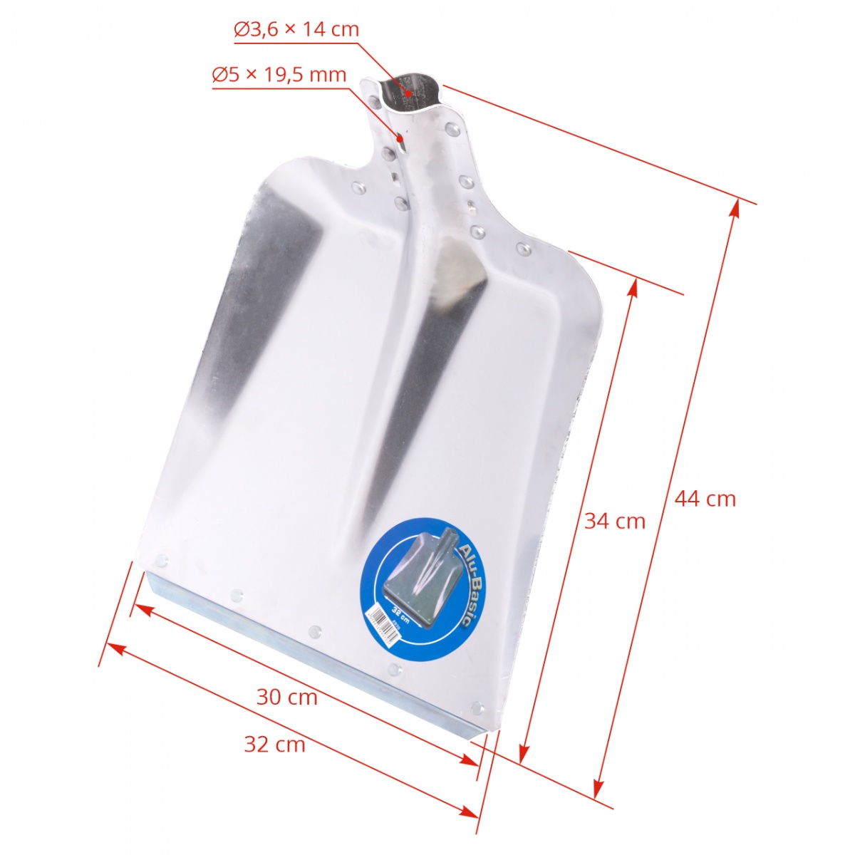 Lopată aluminiu, 32 × 34 cm