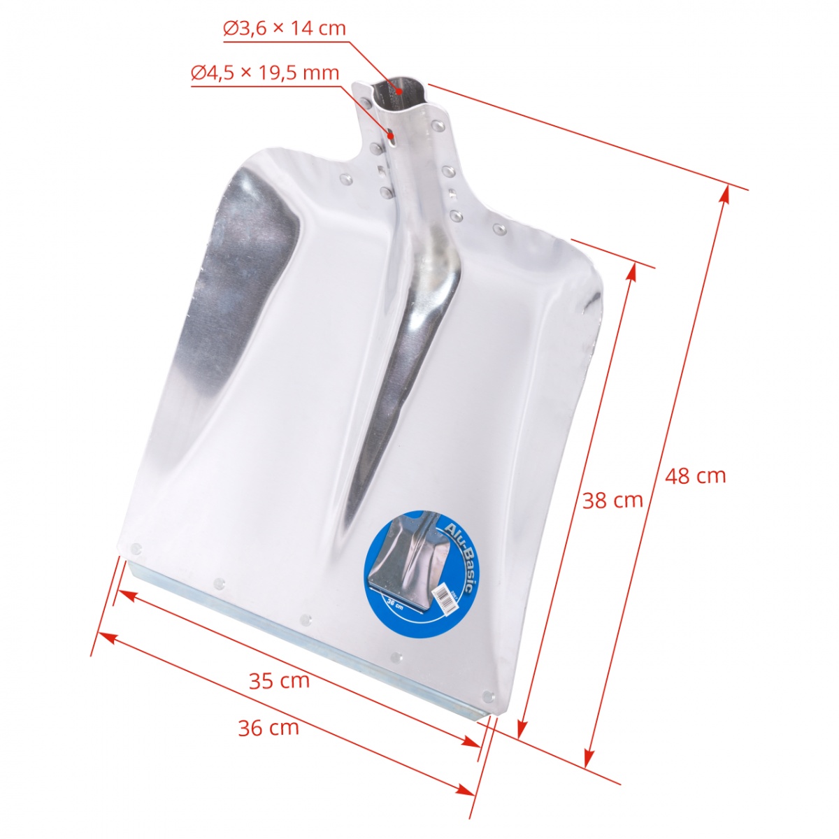 Lopată aluminiu, 36 × 38 cm