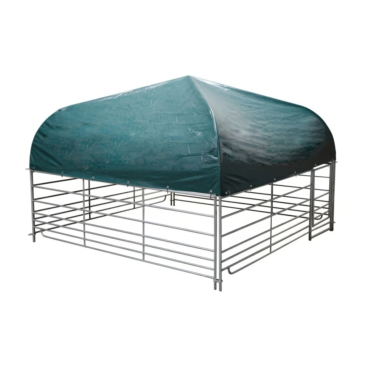 Cort complet cu țarc cu acoperiș, pentru oi și capre, 275 × 275 cm