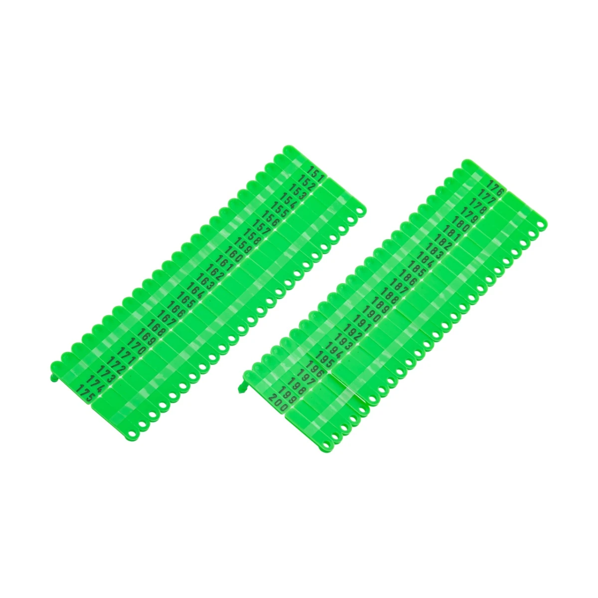 Crotalii pentru miei și iezi, Twintag, verde, 151-200 :: 151-200