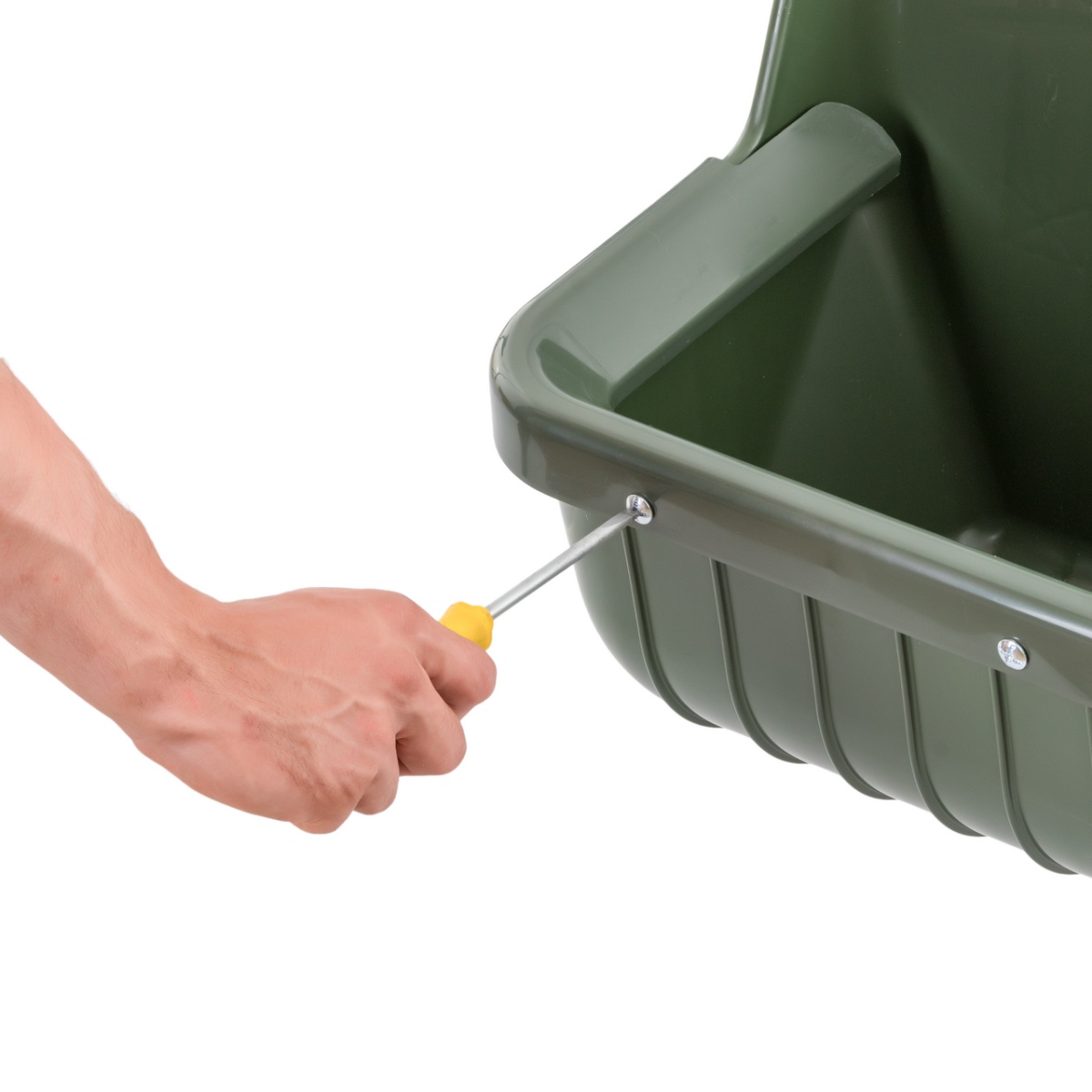 Hrănitoare din plastic pentru vaci, cu margine de protecție, 15 litri