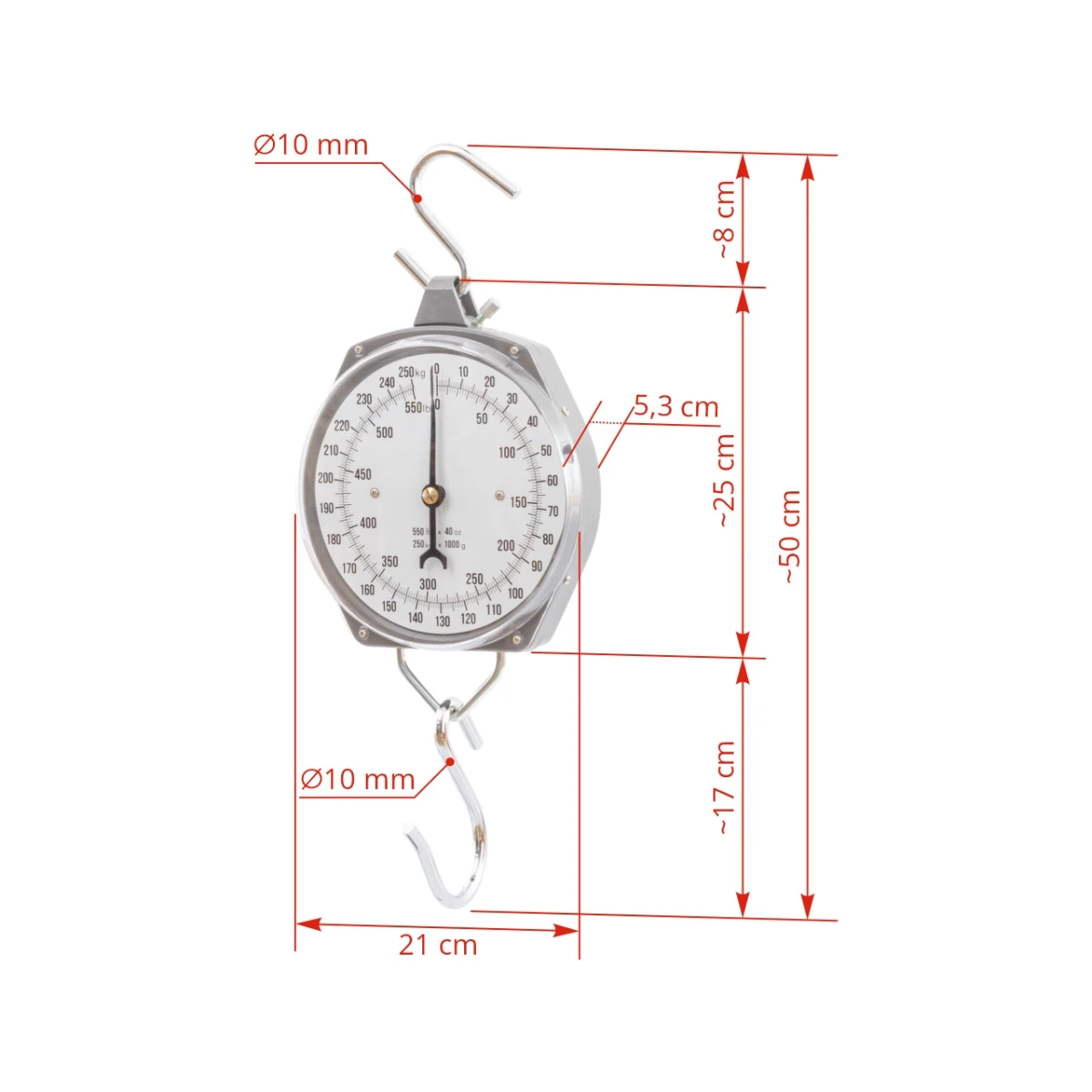 Cântar suspendat premium, 250 kg :: 250 kg