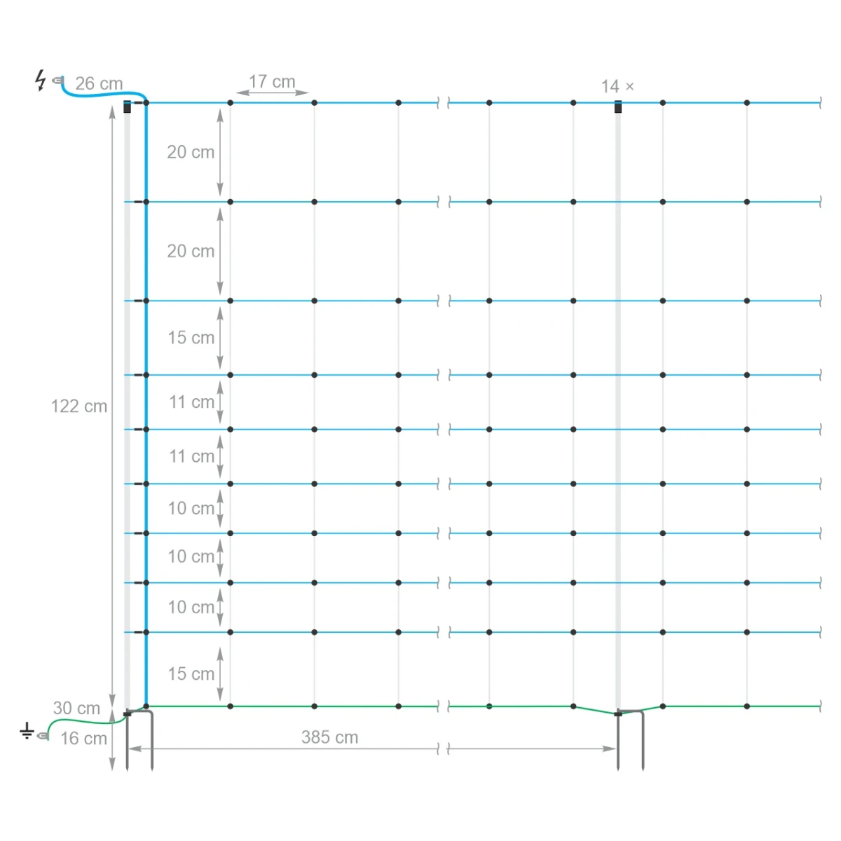 Plasă gard electric, OviNet Maxi, 50 m × 122 cm