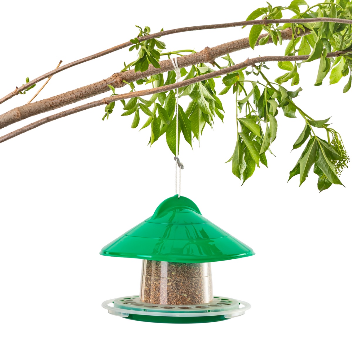 Hrănitoare suspendată pentru păsări, plastic verde