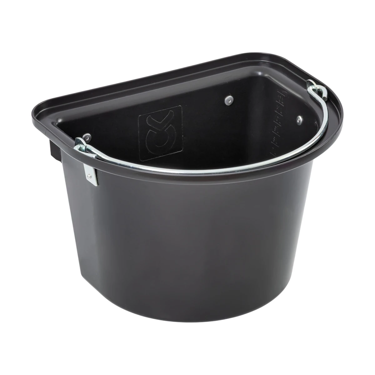 Găleată de hrănire pentru cabaline, cu dispozitiv de fixare și mâner, negru, 12 litri :: Negru