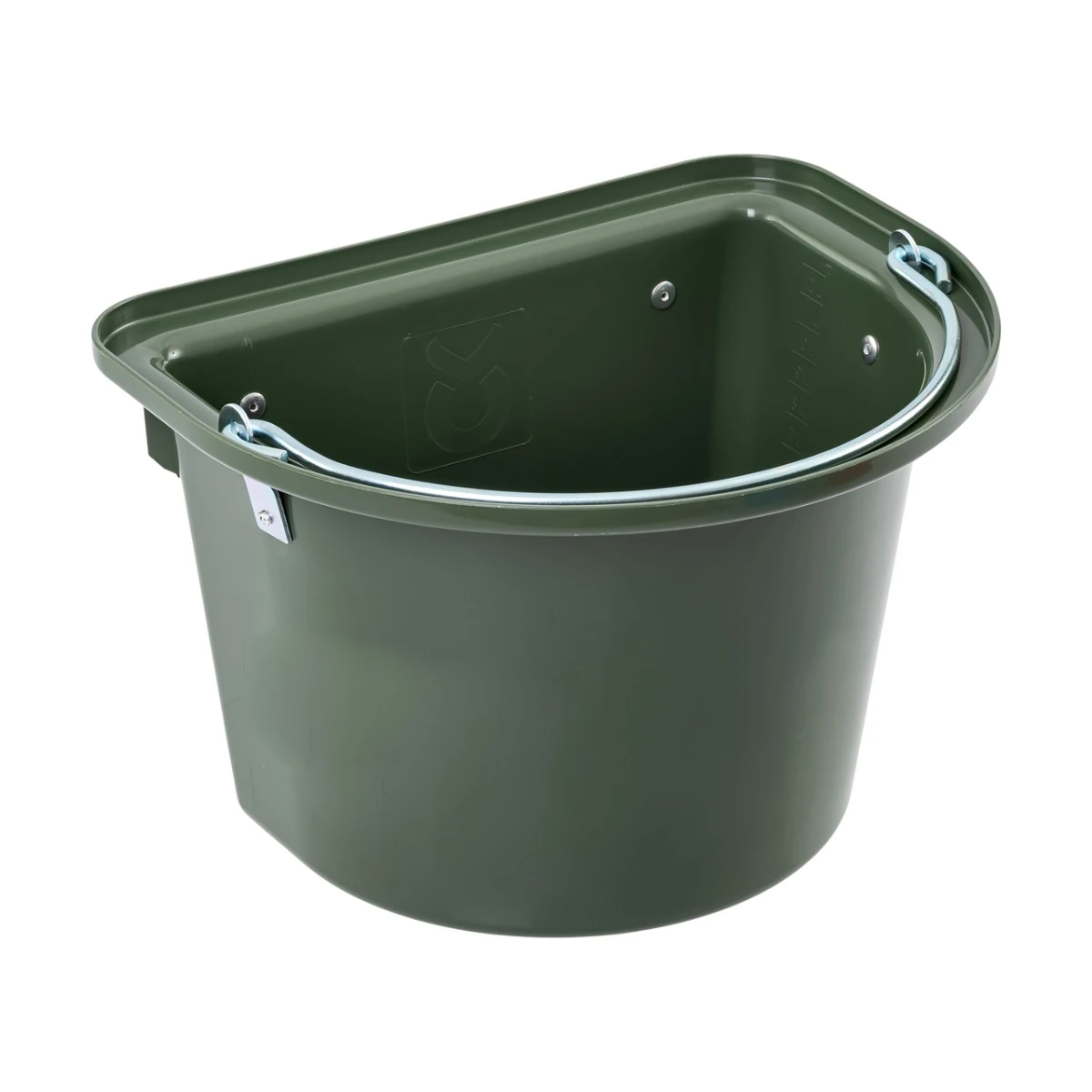 Găleată de hrănire pentru cabaline, cu dispozitiv de fixare și mâner, verde închis, 12 litri :: Verde închis