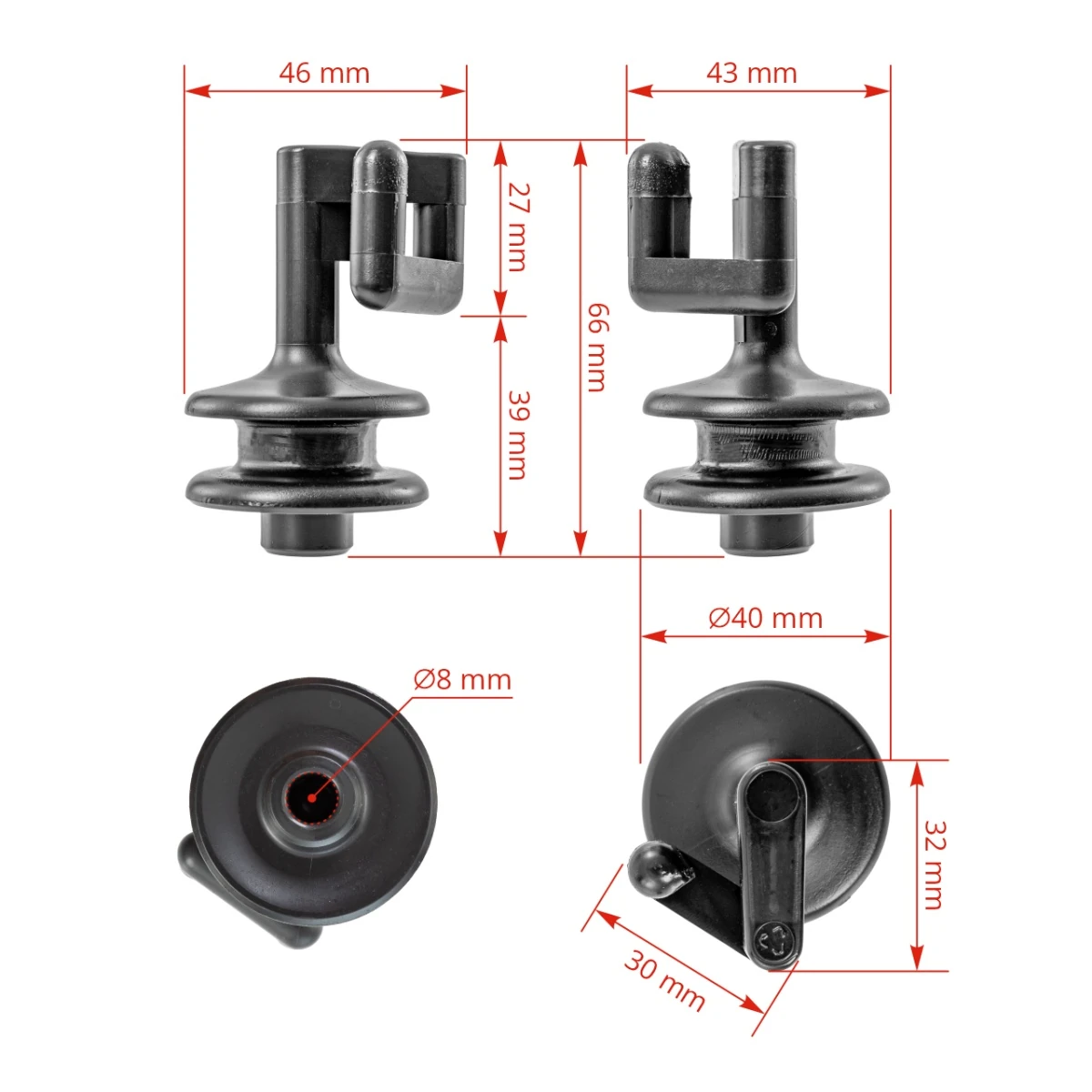 Izolator de schimb pentru stâlp din oțel rotund Ø8 mm, 25 buc.