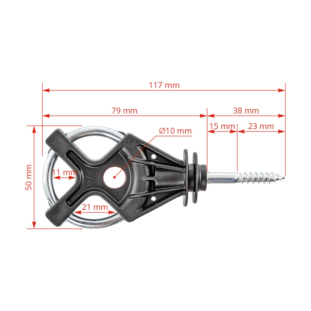 Izolator X³ pentru poartă, cu holțșurub
