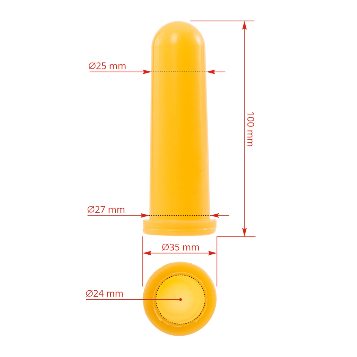 Tetină conică din latex, cu gaură cruce