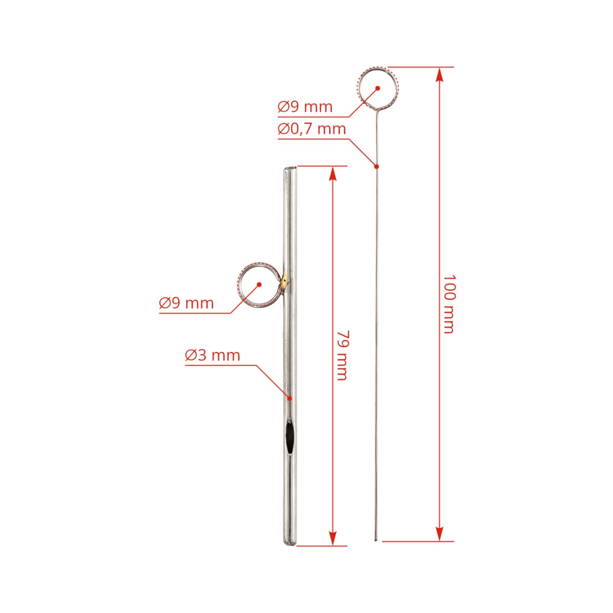 Cateter mamar cu inel, model Fürstenberg, Ø3 mm
