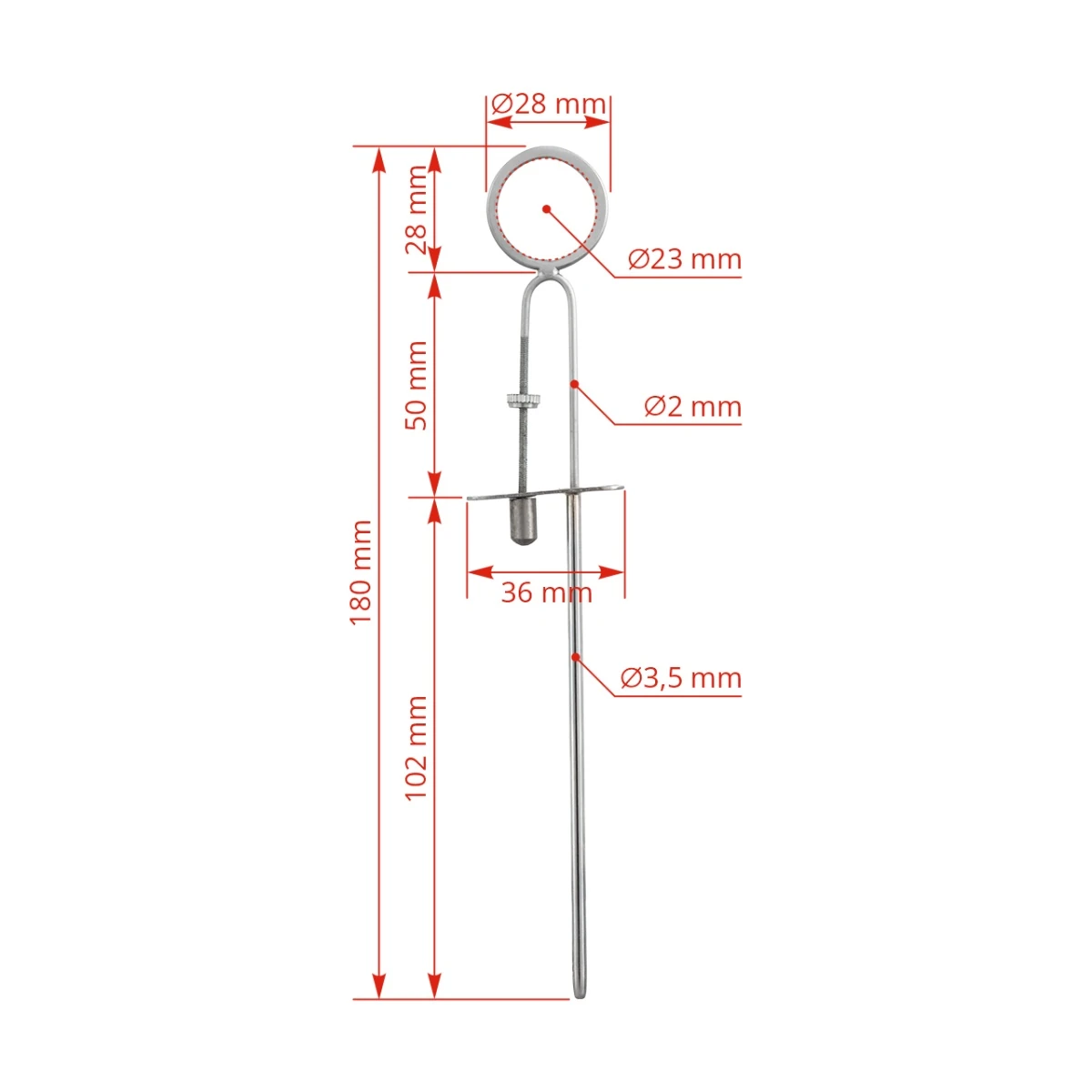 Instrument de incizie mamelonară, model danez, 18 cm