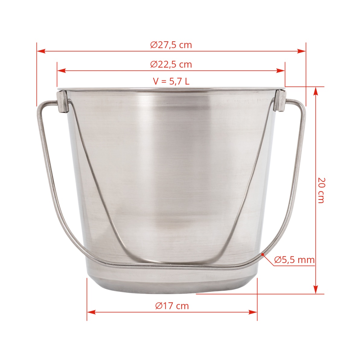 Găleată din inox, 5,7 litri