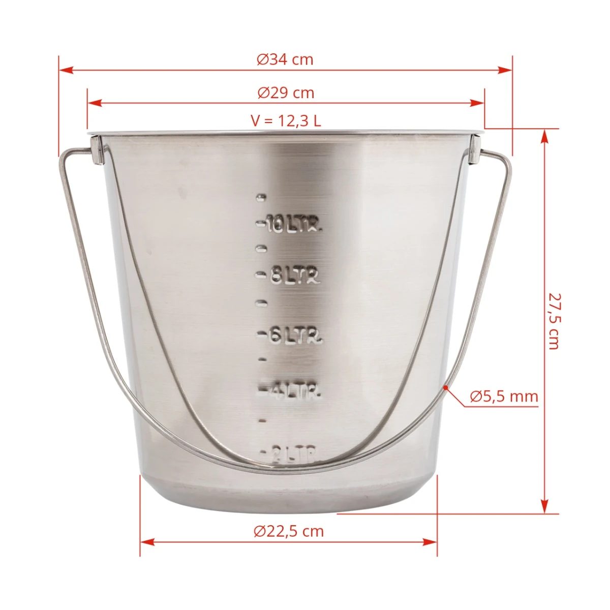 Găleată din inox, 12,3 litri :: 12,3 litri
