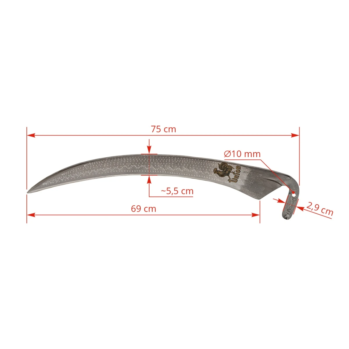 Coasă iarbă Hahnkopf, fără coadă, 75 cm :: 75 cm