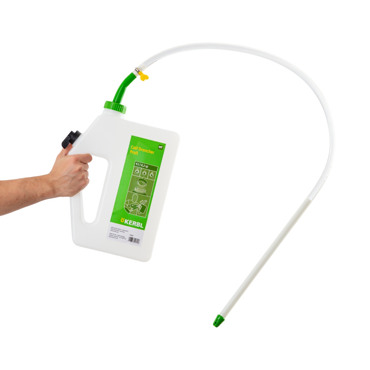 Bidon de administrare lichide pentru viței, cu drenaj, 4 litri