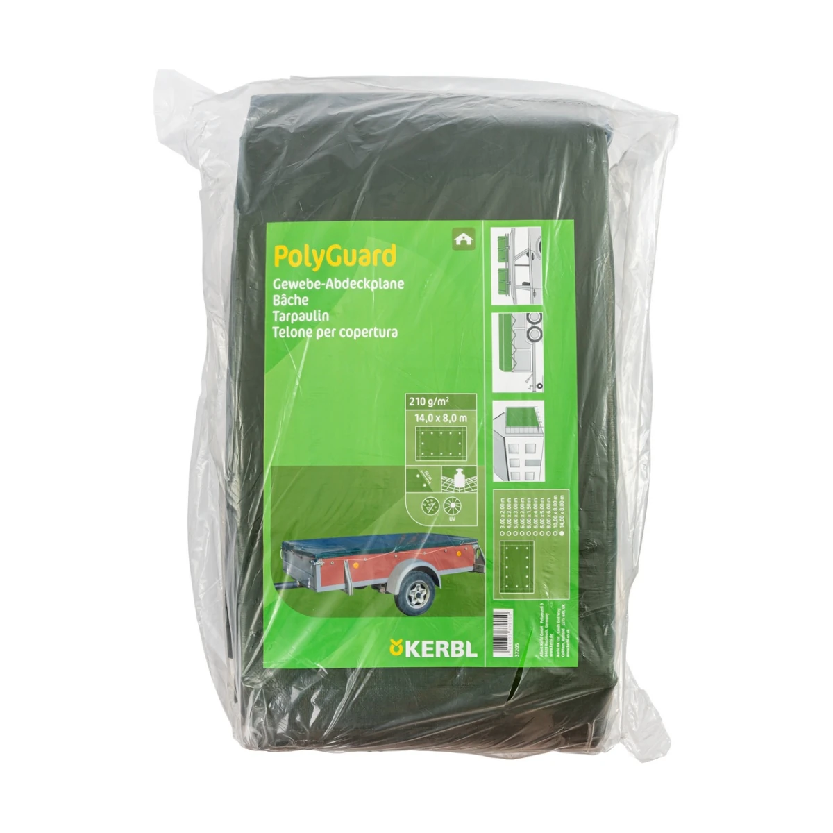 Prelată de protecție, PolyGuard, 210 g/m², 14 × 8 m