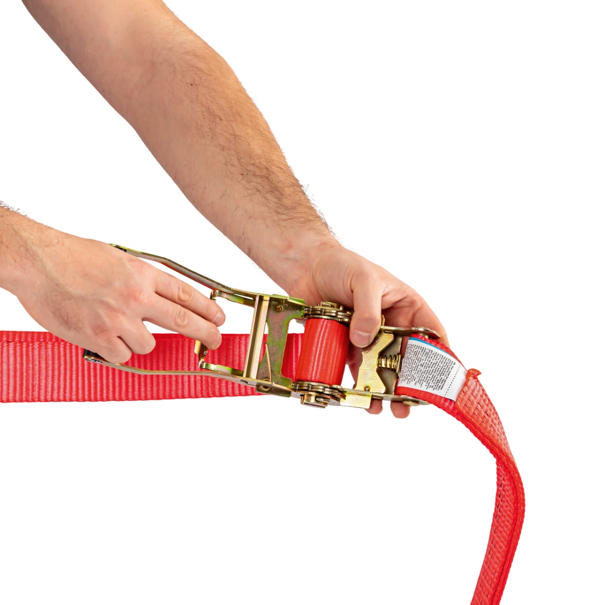 Chingă de ancoraj cu clichet, roşu, 5000 kg, 50 mm × 10 m