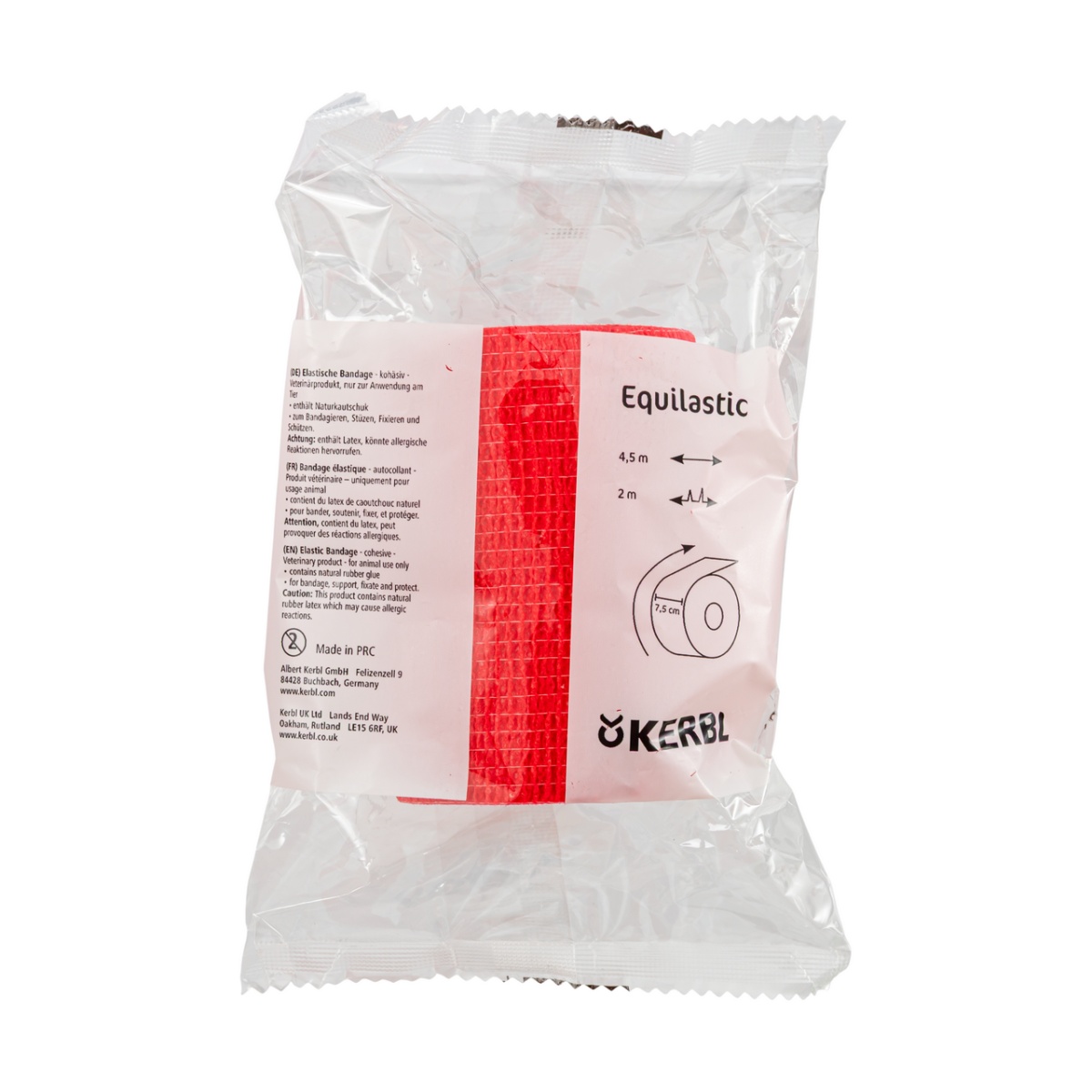Bandaj pentru copite, Equilastic, roșu, 450 × 7,5 cm