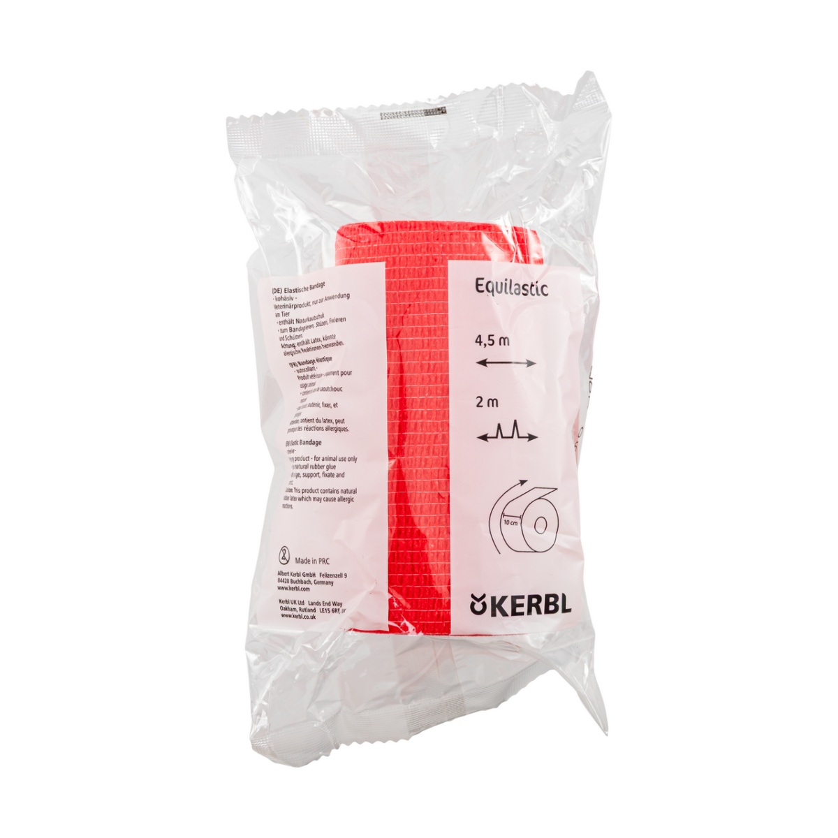 Bandaj pentru copite, Equilastic, roșu, 450 × 10 cm