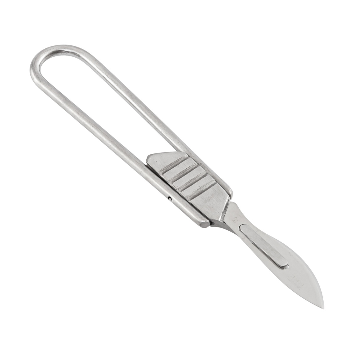 Mâner bisturiu veterinar, pliabil, nr. 4, inox