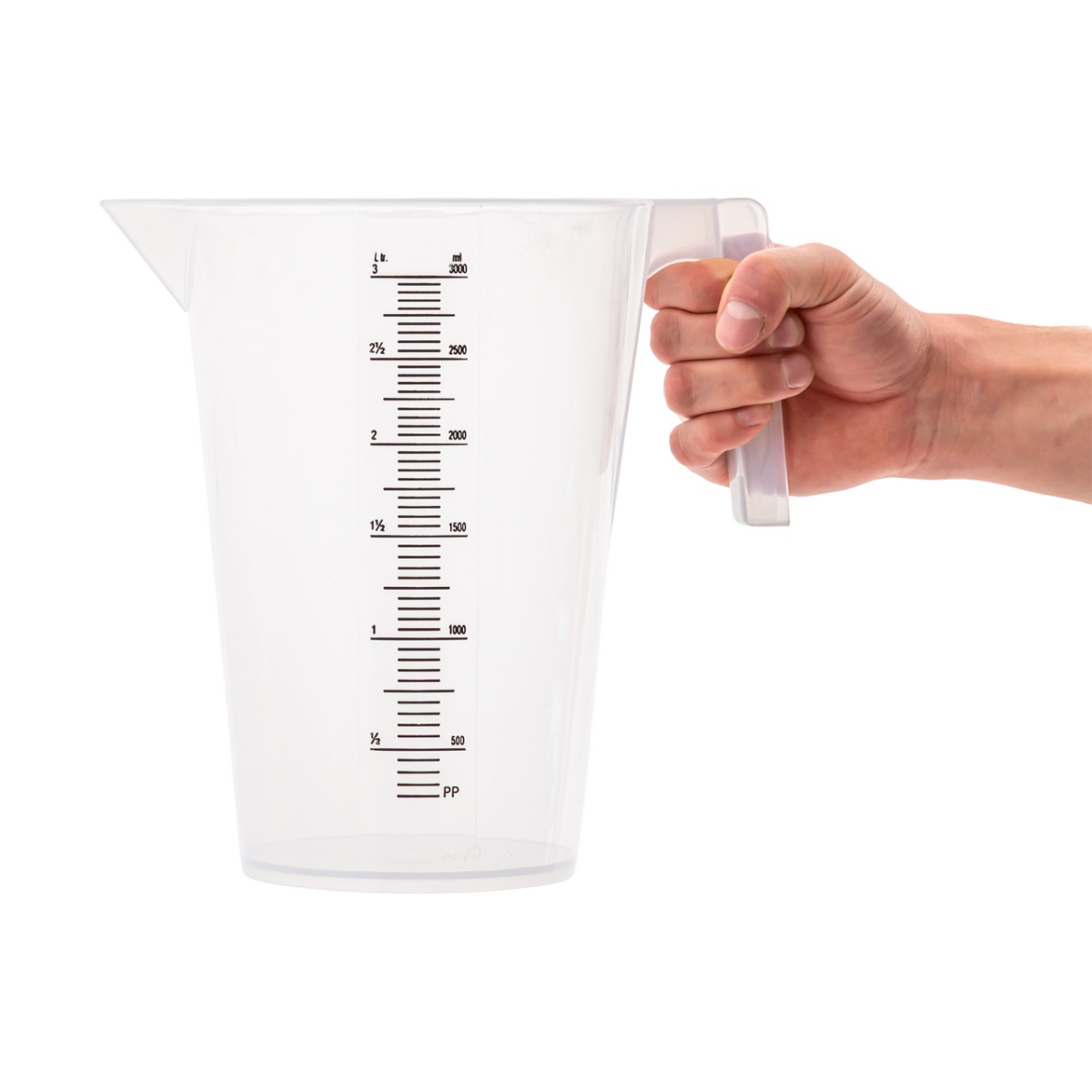 Cană gradată, plastic, 3 litri